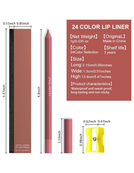 Lápiz de Labios Mate Rojo evpct 1Pcs Impermeable 9g