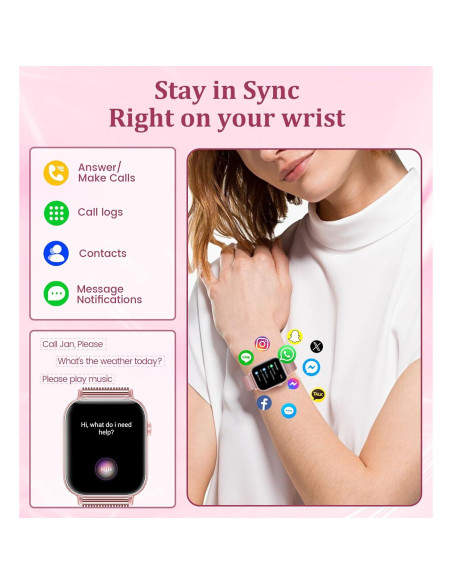 Reloj Inteligente Betatree 1.83" para Mujeres Bluetooth Fitness