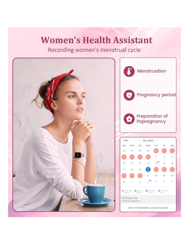 Reloj Inteligente Betatree 1.83" para Mujeres Bluetooth Fitness