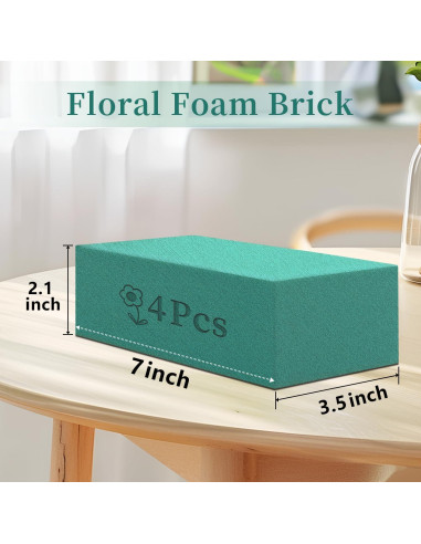 Bloques de Espuma Floral 4Pcs SUPKING 17.78x8.89x5.08cm