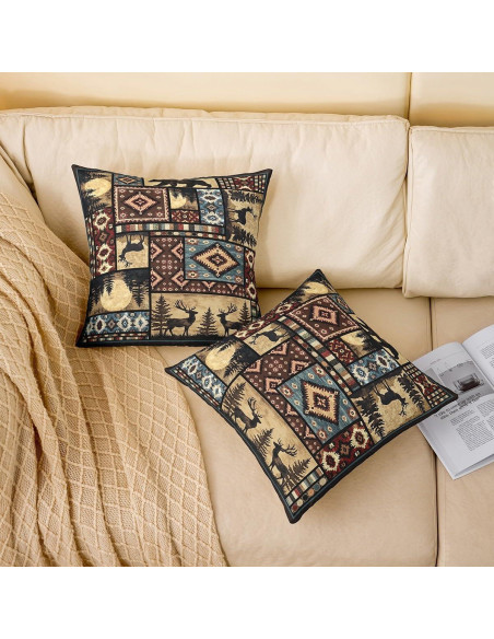 Erosebridal Juego de 2 Fundas de Almohada 40x40 cm Rústicas