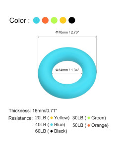 Fortalecedor de Agarre de Mano uxcell 5 Niveles 20-60Lbs Silicona 2