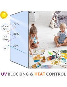 Película de Privacidad Diurna Arthome 44.5x199.4cm Plata UV 2