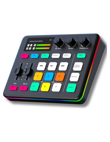 Mezclador de Audio HOSONGIN H-G1-Black con Efectos y Bluetooth