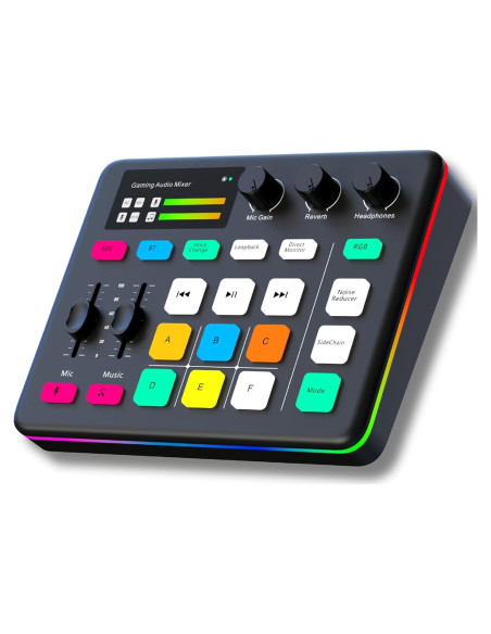 Mezclador de Audio HOSONGIN H-G1-Black con Efectos y Bluetooth