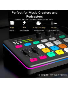 Mezclador de Audio HOSONGIN H-G1-Black con Efectos y Bluetooth 2