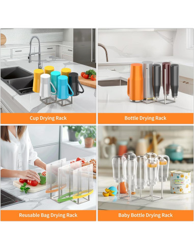 Soporte Plegable para Secar Botellas KORRTFID Acero Inoxidable