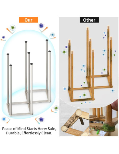 Soporte Plegable para Secar Botellas KORRTFID Acero Inoxidable
