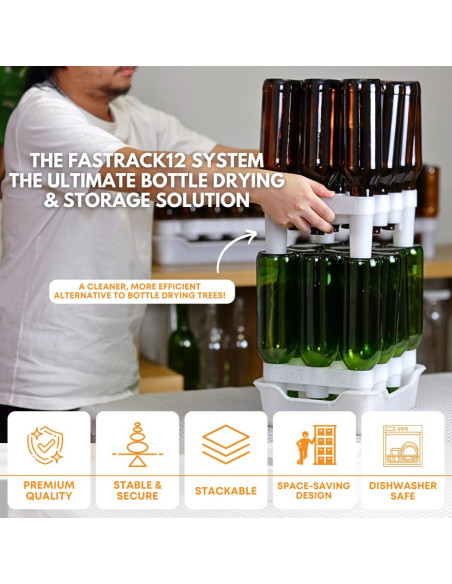Soporte y bandeja para secado de botellas FastRack12 - 12 botellas