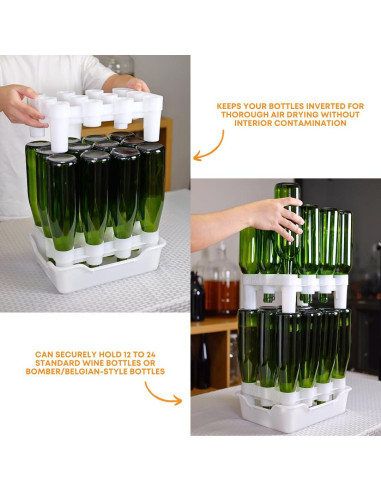 Soporte y bandeja para secado de botellas FastRack12 - 12 botellas