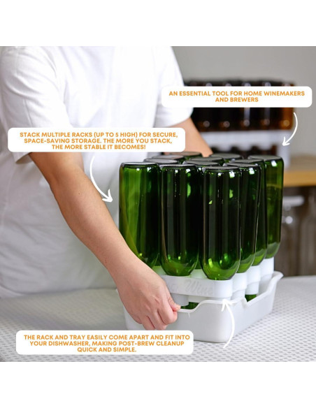 Soporte y bandeja para secado de botellas FastRack12 - 12 botellas