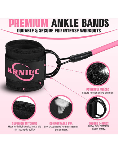 Bandas de Resistencia para Tobillos KRNIUC - 3 Niveles de Tensión
