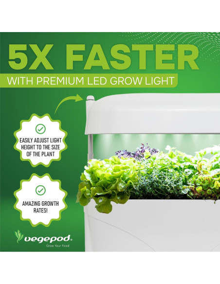 Huerto de Cocina Vegepod Negro - Kit Autorriego LED 60cm