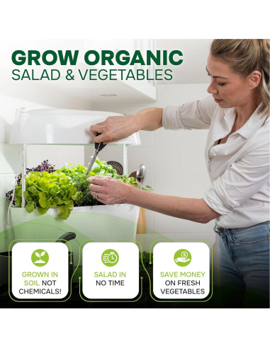 Huerto de Cocina Vegepod Negro - Kit Autorriego LED 60cm