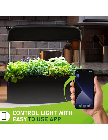 Huerto de Cocina Vegepod Negro - Kit Autorriego LED 60cm