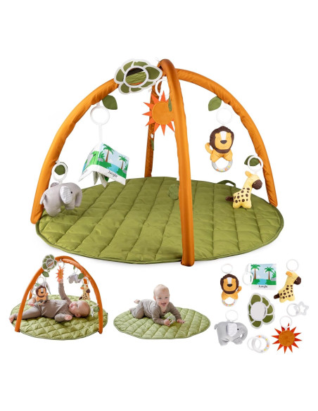 Alfombra de Actividad SnapPea para Bebés 94cm Verde/Marrón