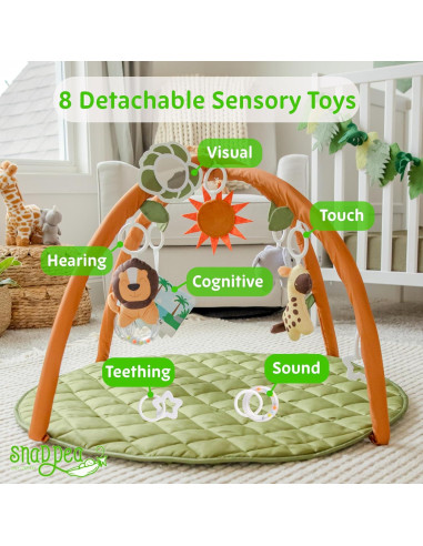 Alfombra de Actividad SnapPea para Bebés 94cm Verde/Marrón