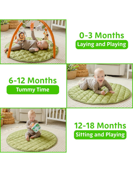 Alfombra de Actividad SnapPea para Bebés 94cm Verde/Marrón