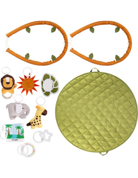 Alfombra de Actividad SnapPea para Bebés 94cm Verde/Marrón