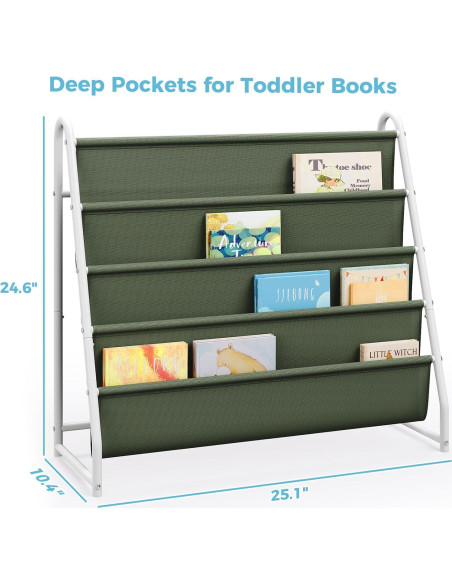 Estantería de Libros para Niños Tatub 4 Niveles Verde