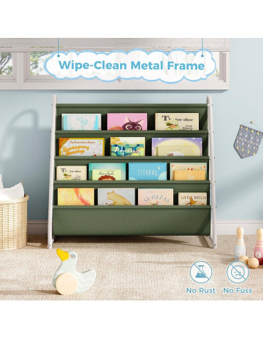 Estantería de Libros para Niños Tatub 4 Niveles Verde