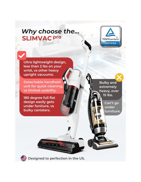 Aspiradora de varilla inalámbrica Roomie Tec L80, 2 en 1, HEPA