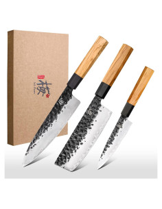 Juego de cuchillos de cocina Tinta de Ciruelas 3 piezas acero inoxidable