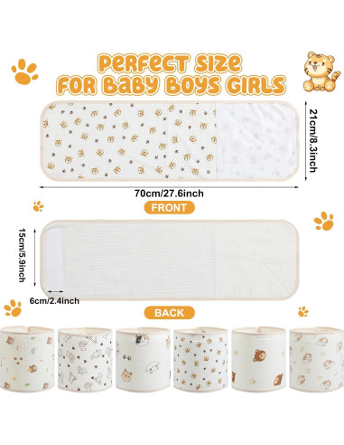 6 Bandas Ajustables para Envolver Bebés Funnysoft - Algodón