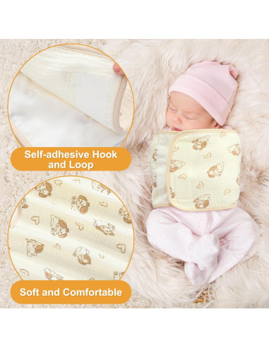 6 Bandas Ajustables para Envolver Bebés Funnysoft - Algodón