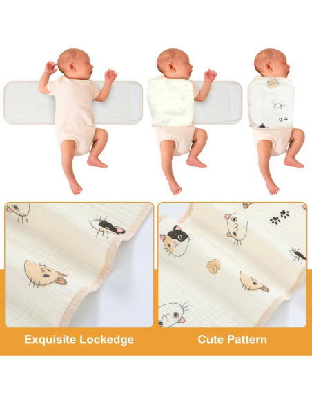 6 Bandas Ajustables para Envolver Bebés Funnysoft - Algodón