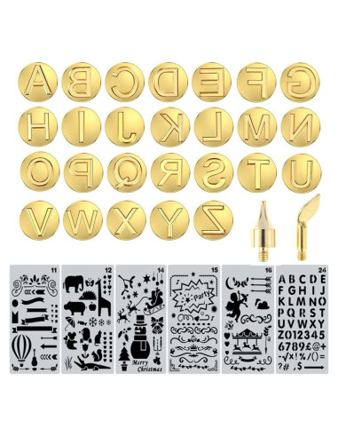 Juego de Letras Mayúsculas para Grabado en Madera Ryoma - Cobre