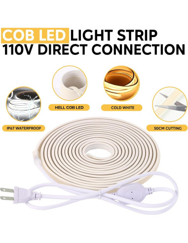 Tira LED 1M IP67 3000K Blanco Cálido PCNingled