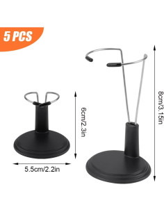 Soporte de exhibición para muñecas HMIEPRS 5 piezas Negro 2