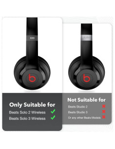 Almohadillas de Reemplazo para Auriculares Beats Solo 2/3 - Negro 2