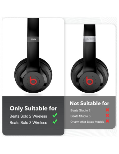Almohadillas de Reemplazo para Auriculares Beats Solo 2/3 - Negro