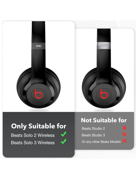Almohadillas de Reemplazo para Auriculares Beats Solo 2/3 - Negro