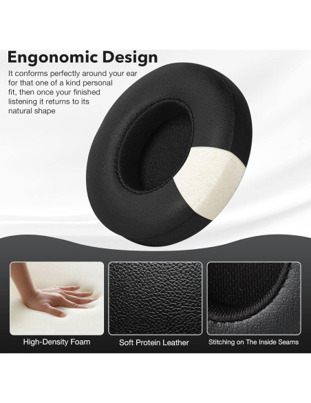 Almohadillas de Reemplazo para Auriculares Beats Solo 2/3 - Negro