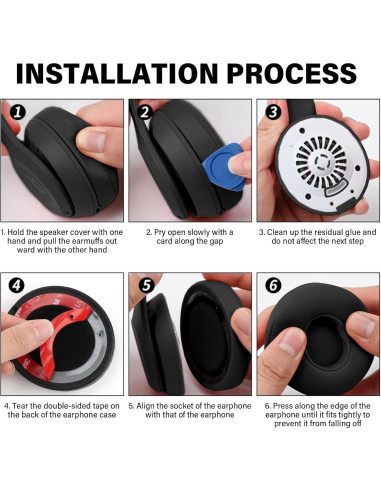 Almohadillas de Reemplazo para Auriculares Beats Solo 2/3 - Negro