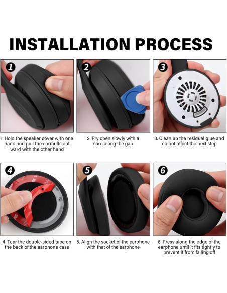 Almohadillas de Reemplazo para Auriculares Beats Solo 2/3 - Negro