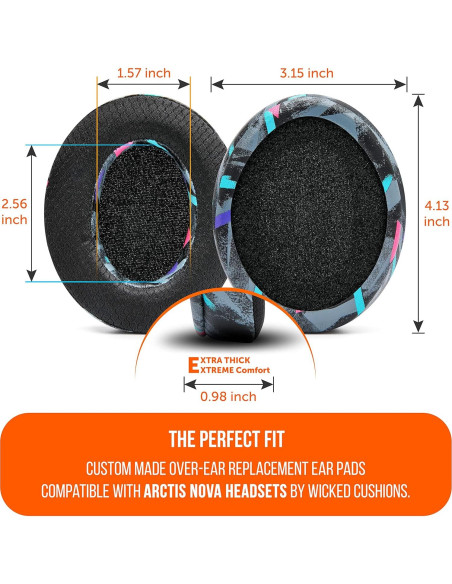 Almohadillas de Gel Enfriamiento WC FreeZe para Arctis Nova - Negro