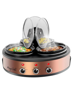 Olla de Cocción Lenta MegaChef Redonda 1.89L con 3 Ollas