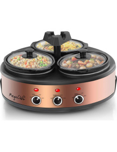 Olla de Cocción Lenta MegaChef Redonda 1.89L con 3 Ollas 2