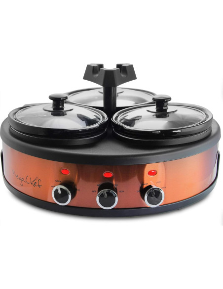 Olla de Cocción Lenta MegaChef Redonda 1.89L con 3 Ollas