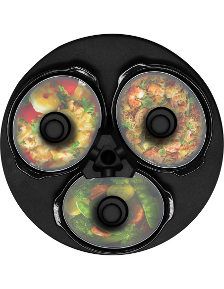 Olla de Cocción Lenta MegaChef Redonda 1.89L con 3 Ollas