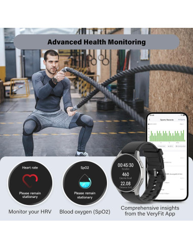 Reloj Inteligente QIPOPC GTX05 Negro 1.32" AMOLED GPS Alexa