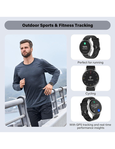 Reloj Inteligente QIPOPC GTX05 Negro 1.32" AMOLED GPS Alexa