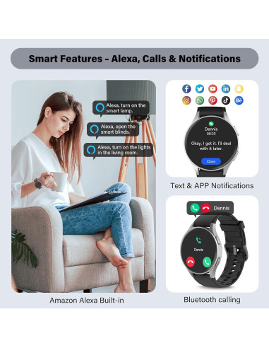 Reloj Inteligente QIPOPC GTX05 Negro 1.32" AMOLED GPS Alexa