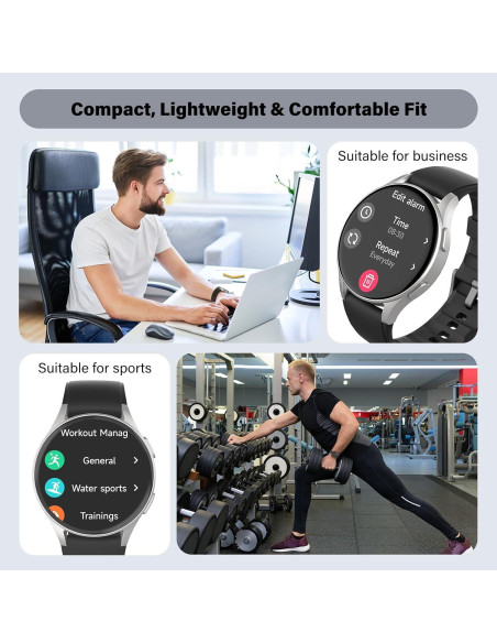 Reloj Inteligente QIPOPC GTX05 Negro 1.32" AMOLED GPS Alexa