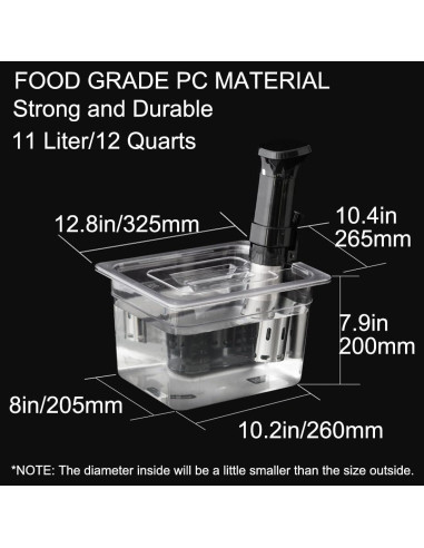 Contenedor Sous Vide SEAYIN 11 Litros Policarbonato Transparente
