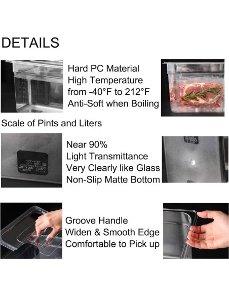 Contenedor Sous Vide SEAYIN 11 Litros Policarbonato Transparente